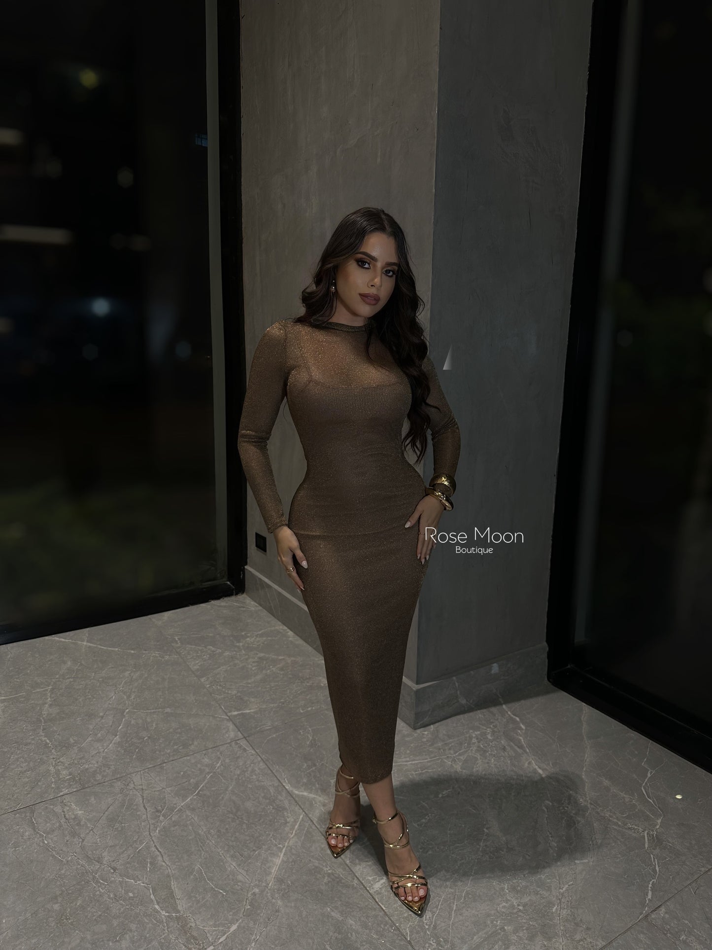 Moch Lurex Bronze Dress