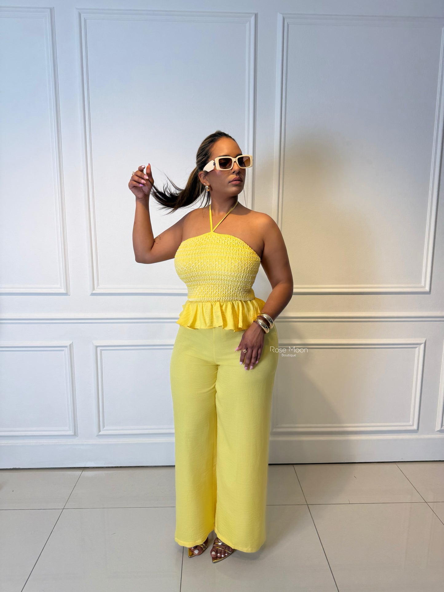 Halter Neck Jumpsuit Natural