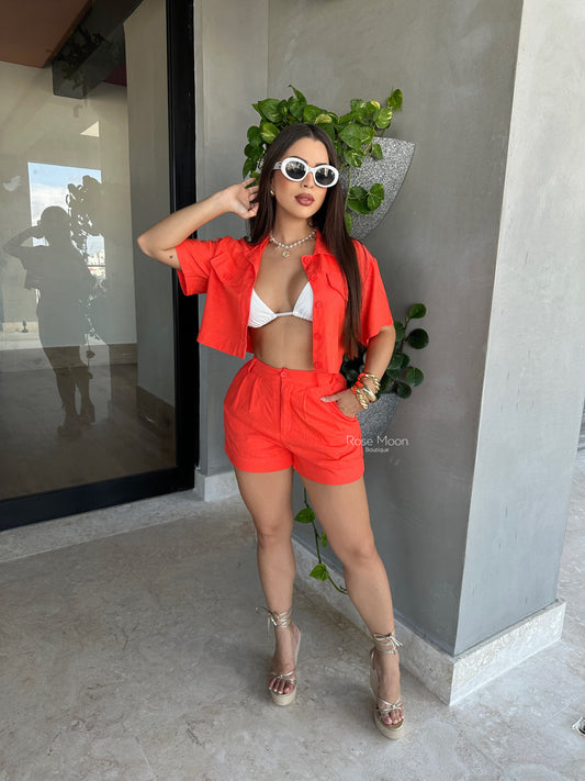 Orange set shorts