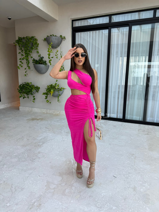 Fuchsia dress plain