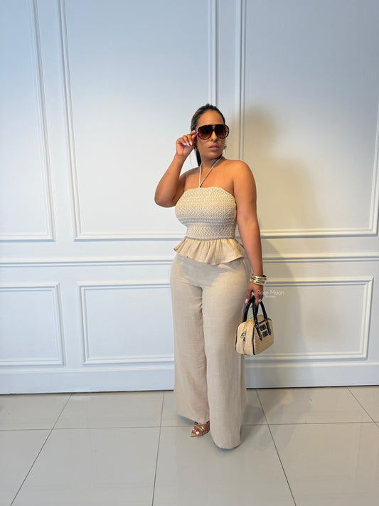 Halter Neck Jumpsuit Natural