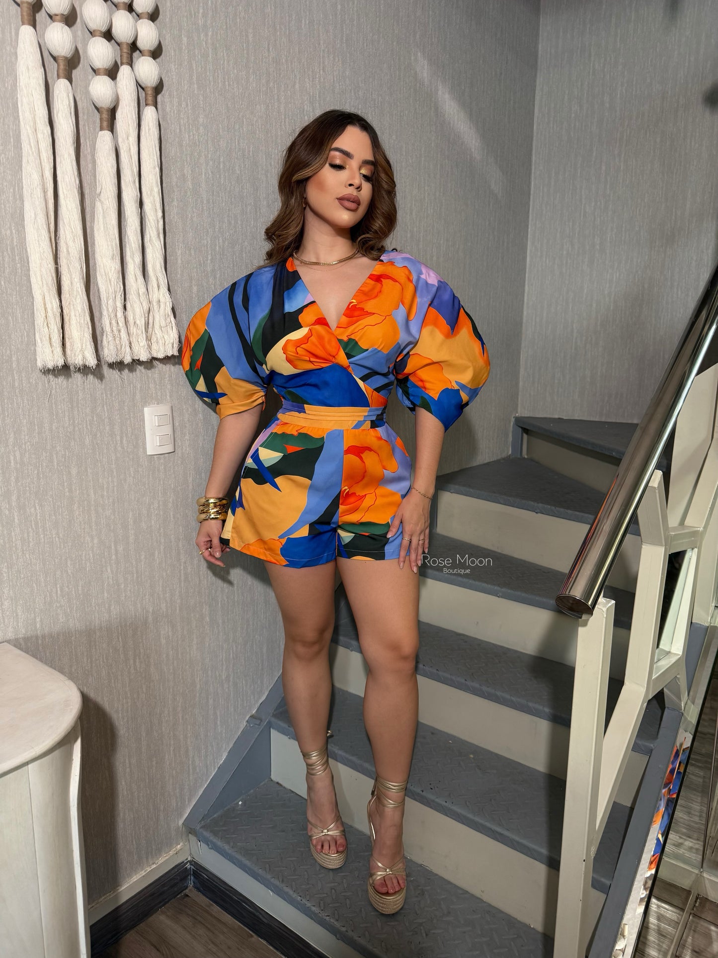 Printed Rumper Yellow/Orange