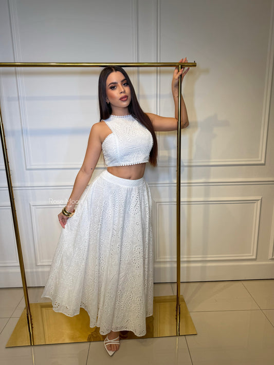Skirt white set