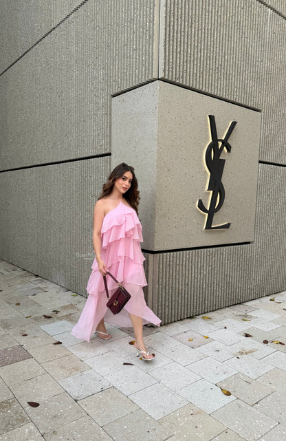 HALTER MAXI DRESS PINK