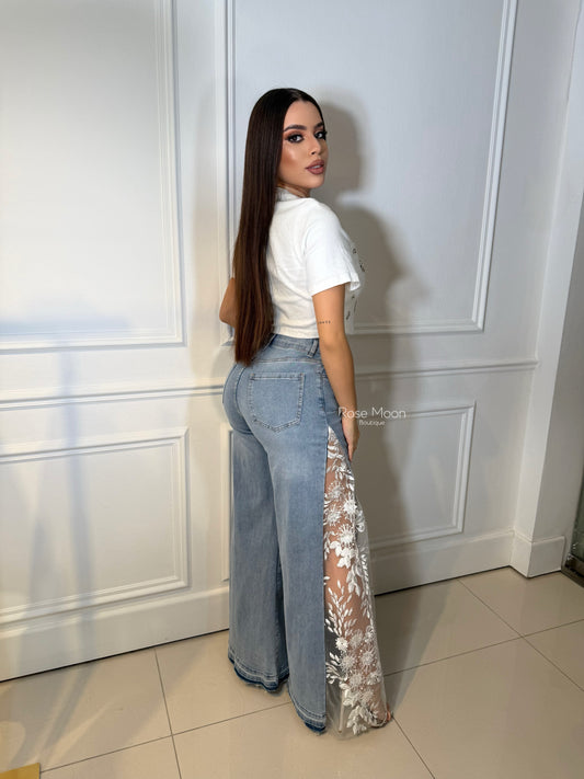 Cargo jeans encajes