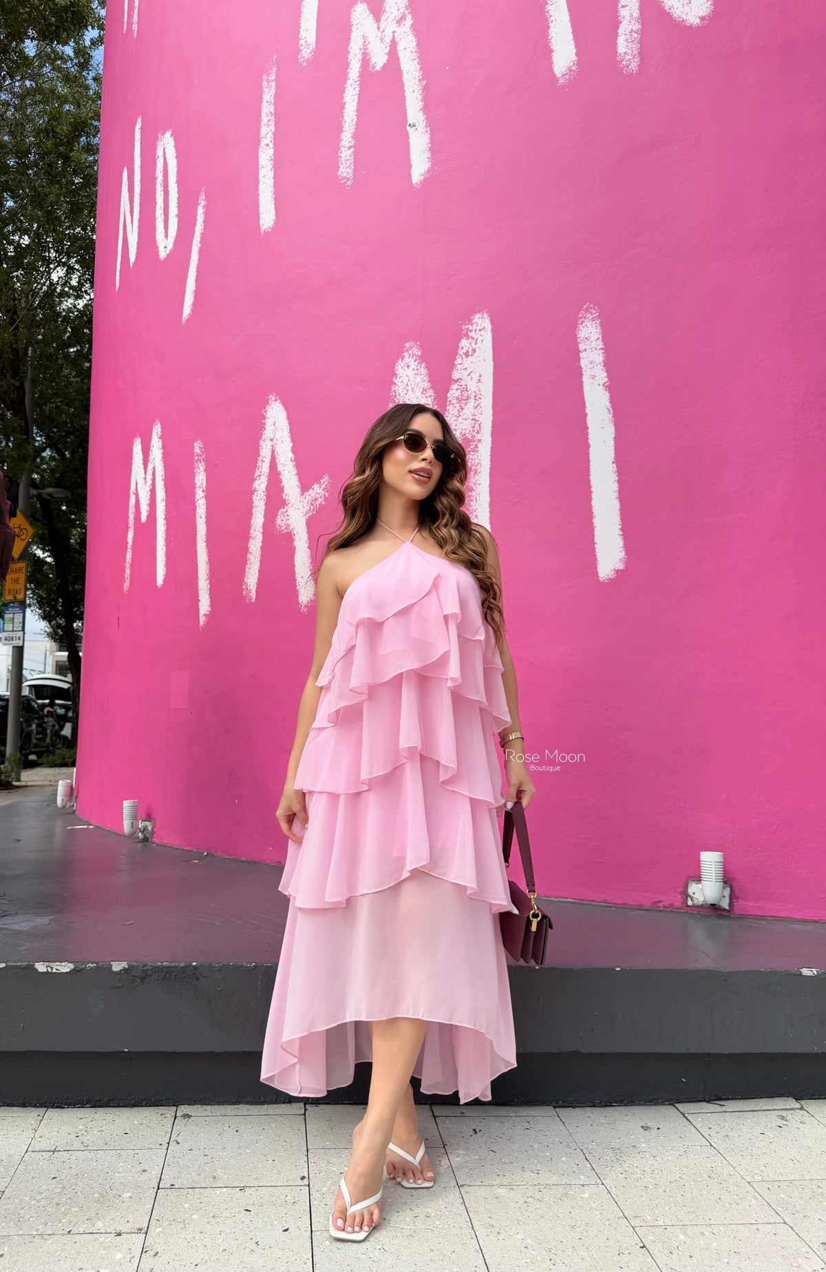 HALTER MAXI DRESS PINK