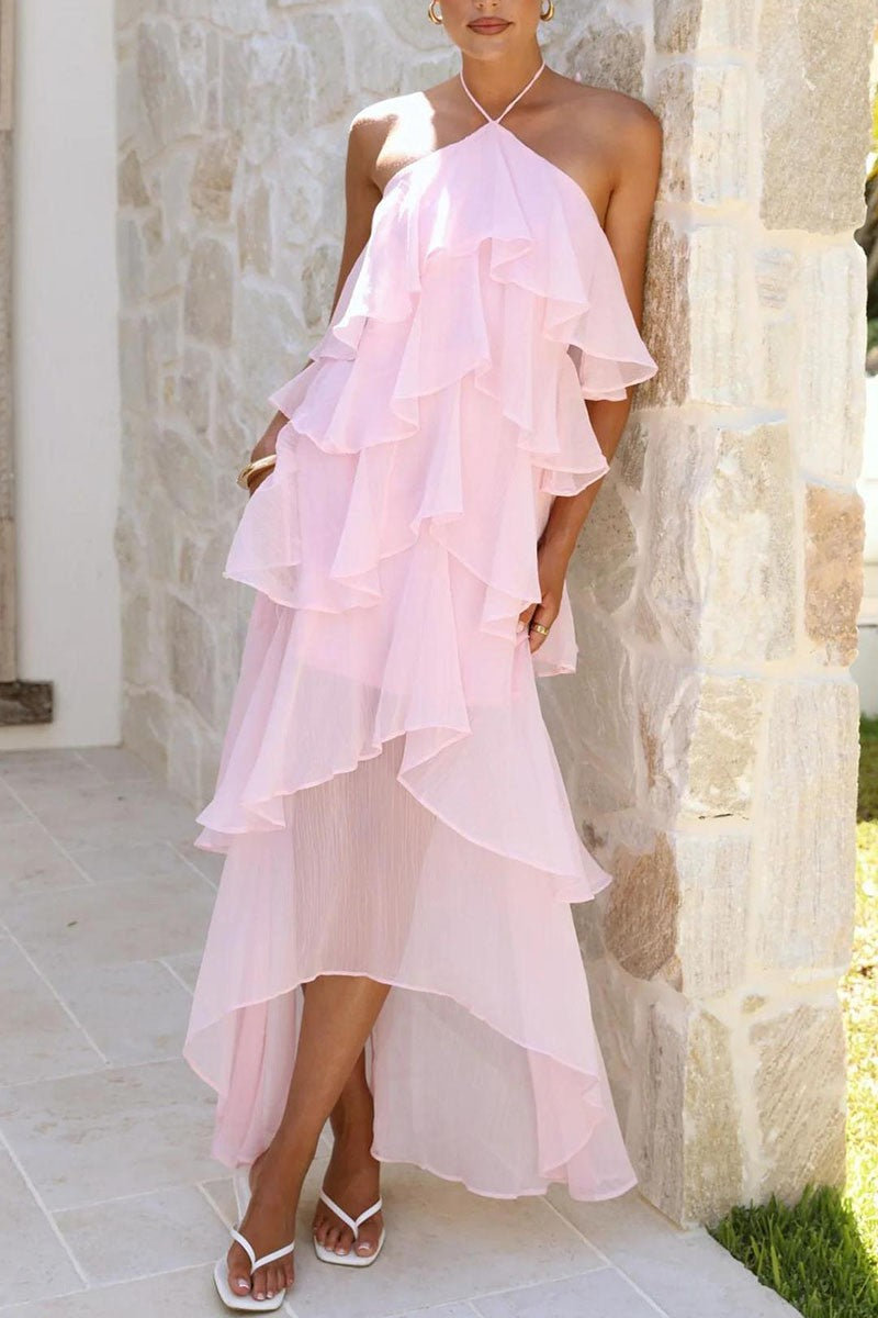 HALTER MAXI DRESS PINK