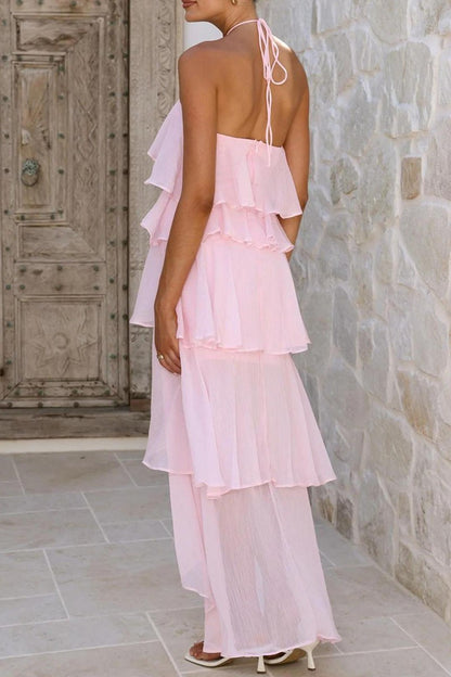 HALTER MAXI DRESS PINK